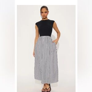 NWT Black and White Striped Dress